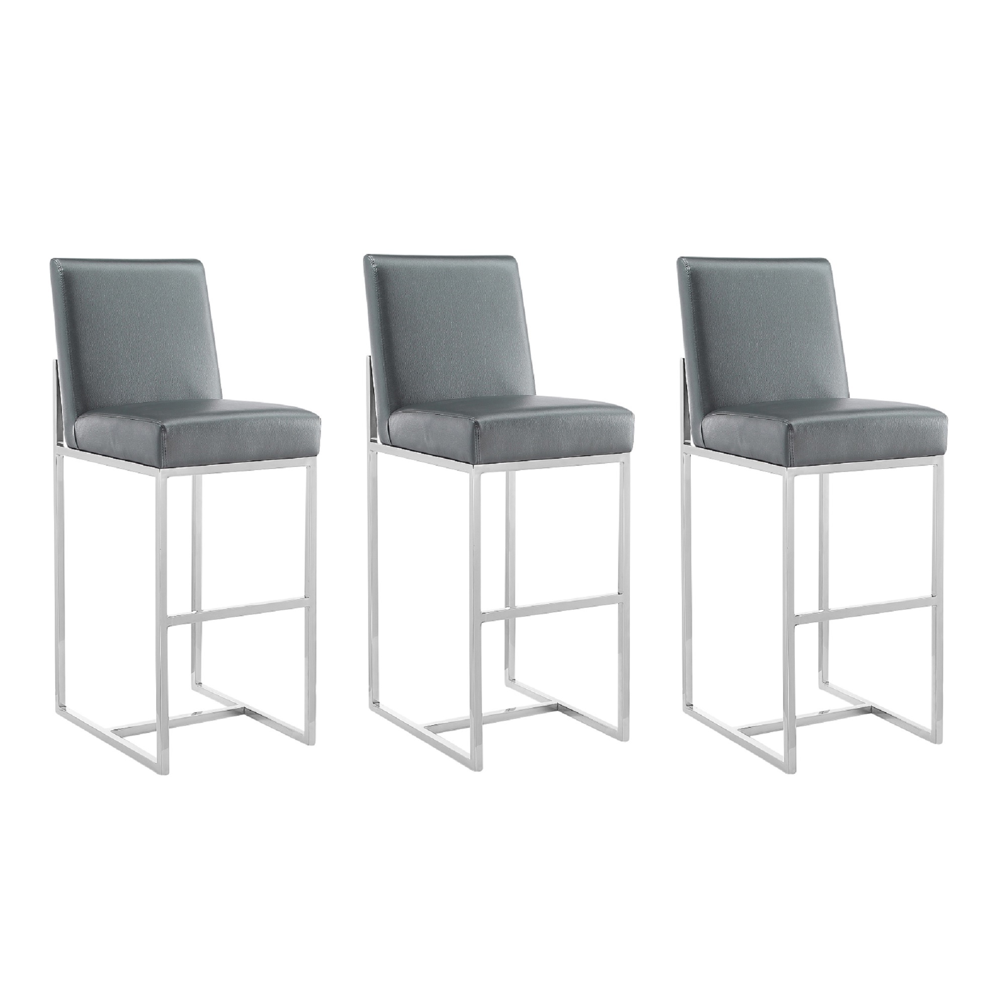 Manhattan Comfort, Element 42.13in. Graphite Steel Stool Set of 3 Primary Color Graphite, Included (qty.) 3 Model# 3-BS010
